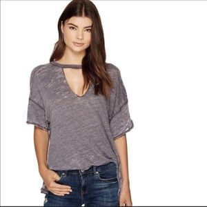 Free People Jordan Cutout Burnout Tee